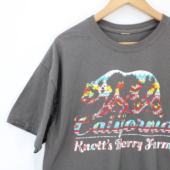 Vintage Knott's Berry Farm Shirt Mens Brown California Bear Graphic Logo Size XL - Picture 3 of 9